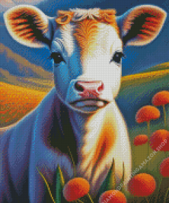 Cool Flowers Cow Diamond Painting