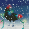 Crow Who Stole Christmas Lights Diamond Painting