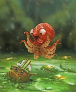 Cute Baby Kraken Diamond Painting