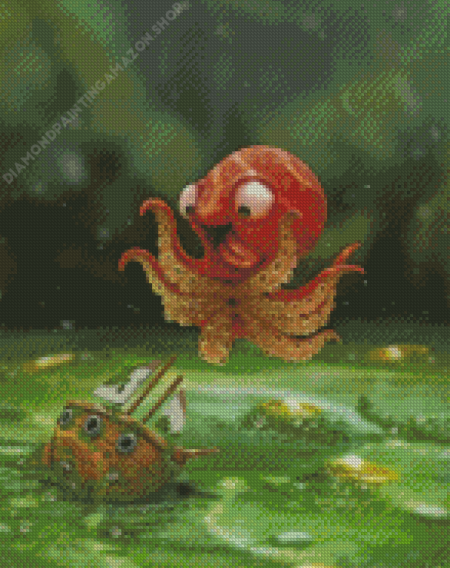 Cute Baby Kraken Diamond Painting