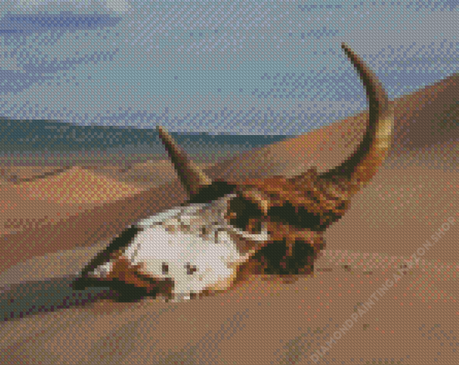 Desert Cow Head Skull Diamond Painting