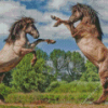 Fighting Horses Diamond Painting