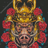 Floral Wild Boar Diamond Painting