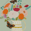 Flowers And Butterfly Illustration Diamond Painting