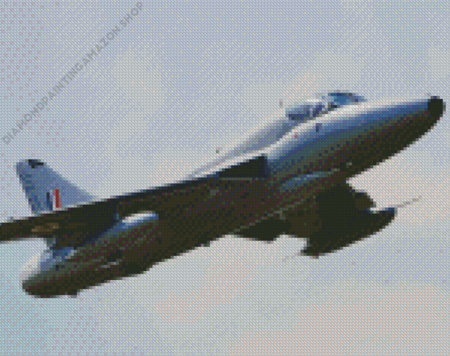 Flying Hawker Hunter Aircraft Diamond Painting