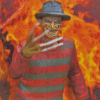 Freddy Krueger On Fire Diamond Painting