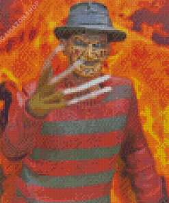 Freddy Krueger On Fire Diamond Painting