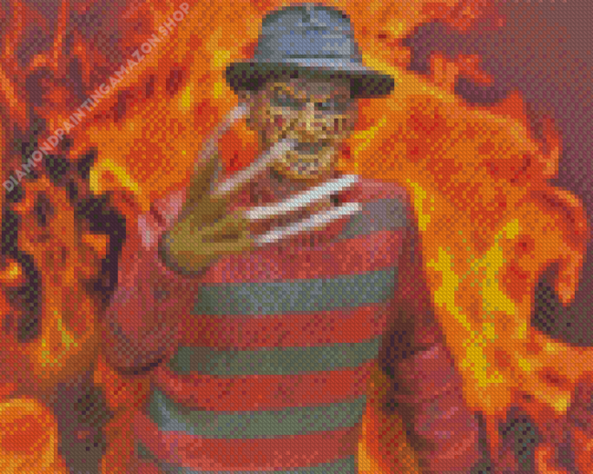 Freddy Krueger On Fire Diamond Painting