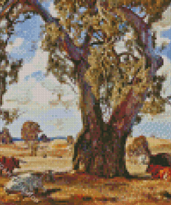 Hans Heysen The Red Gum Diamond Painting