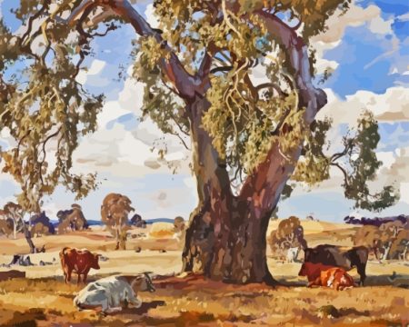 Hans Heysen The Red Gum Diamond Painting