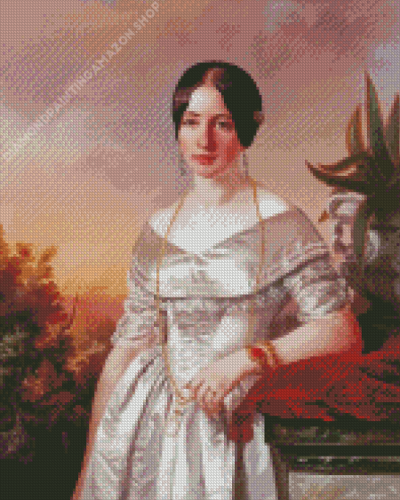 Lady With A Lorgnette By Jozsef Borsos Diamond Painting