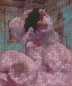 Lady With A Pink Dress Underwater Diamond Painting