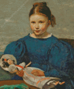 Little Girl With A Doll Camille Corot Diamond Painting