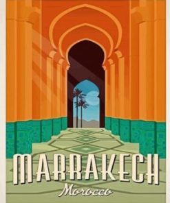 Marrakech City Morocco Poster Diamond Painting