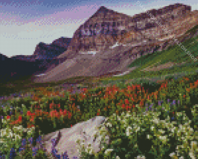 Mount Timpanogos With Wildflowers Diamond Painting