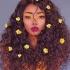 Nyane Lebajoa Flower Hair Diamond Painting