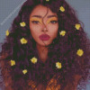 Nyane Lebajoa Flower Hair Diamond Painting