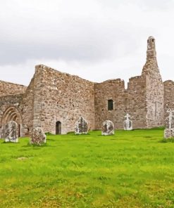 Old Buildings Clonmacnoise Diamond Painting