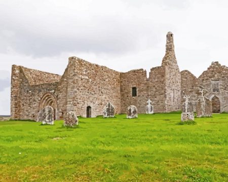 Old Buildings Clonmacnoise Diamond Painting