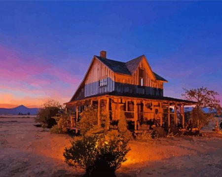 Old Farm House Sunset Diamond Painting