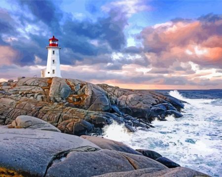 Peggys Point Lighthouse Diamond Painting
