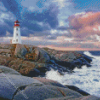 Peggys Point Lighthouse Diamond Painting