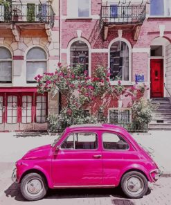 Pink Fiat 500 Diamond Painting