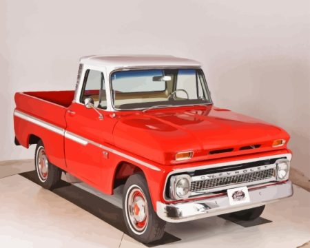 Red 1966 Chevy Pickup Diamond Painting