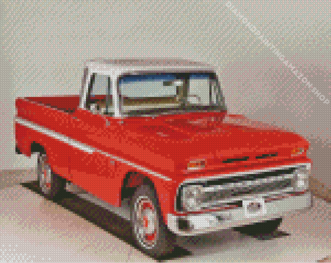 Red 1966 Chevy Pickup Diamond Painting