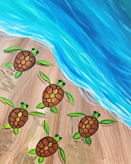 Sea Baby Turtles Art Diamond Painting