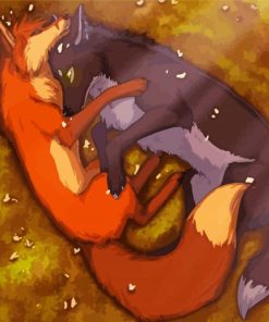 Sleeping Fox And Wolf Diamond Painting