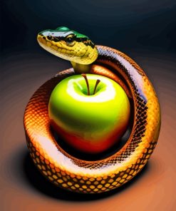 Snake And Green Apple Diamond Painting