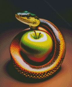 Snake And Green Apple Diamond Painting