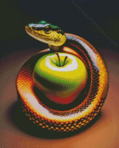 Snake And Green Apple Diamond Painting
