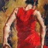 Spanish Lady With Red Dress Dancing Diamond Painting