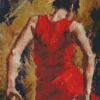 Spanish Lady With Red Dress Dancing Diamond Painting