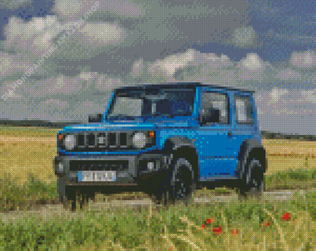 Suzuki Jimny Blue Car Diamond Painting