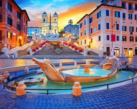 The Spanish Steps Monument Diamond Painting