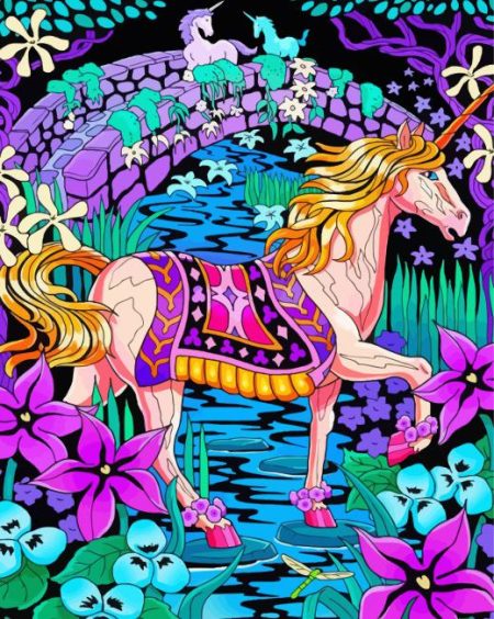 Unicorn Art Fuzzy Diamond Painting