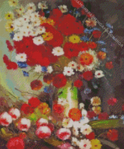 Vase With Cornflowers And Poppies Diamond Painting