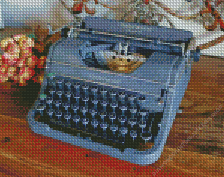 Vintage Grey Typewriter Diamond Painting