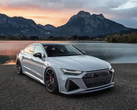 White Audi Rs7 Diamond Painting