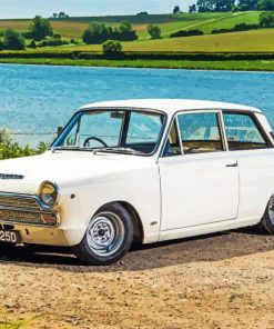 White Ford Cortina Diamond Painting