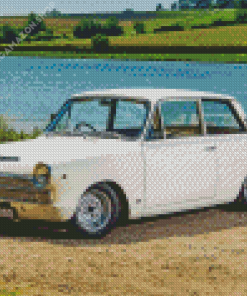 White Ford Cortina Diamond Painting