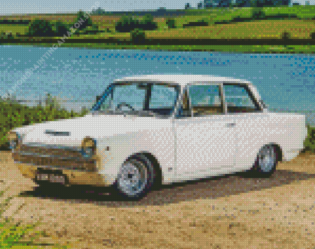 White Ford Cortina Diamond Painting