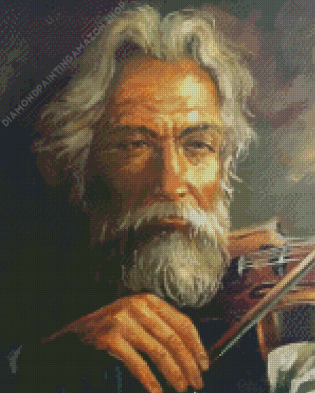 William Hoffman Old Violinist Man Diamond Painting