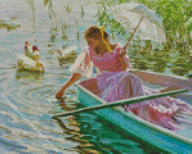 Woman And River Diamond Painting