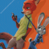 Zootopia Nick And Judy Diamond Painting