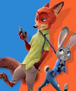 Zootopia Nick And Judy Diamond Painting