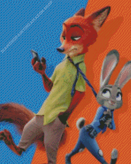 Zootopia Nick And Judy Diamond Painting